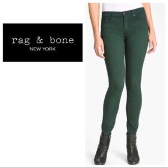 Rag & Bone x Aritzia Women’s 5-Pocket Skinny Jean in Forest Green - 26 - Picture 3 of 13